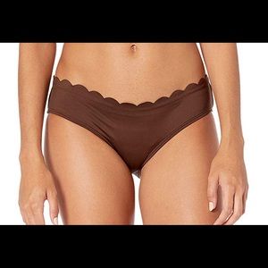 Kate Spade New York scalloped hipster swim bottom Espresso